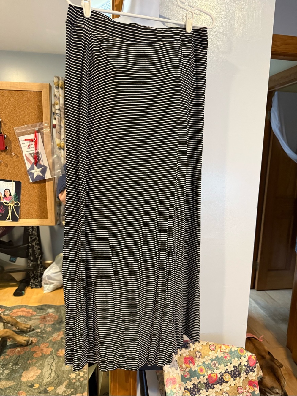 Dalia Black and White Striped Maxi Skirt